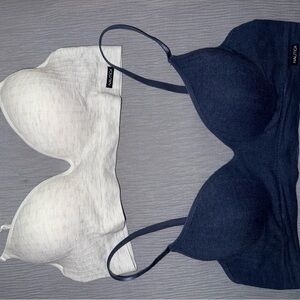 Calvin Klein White and Navy Bras